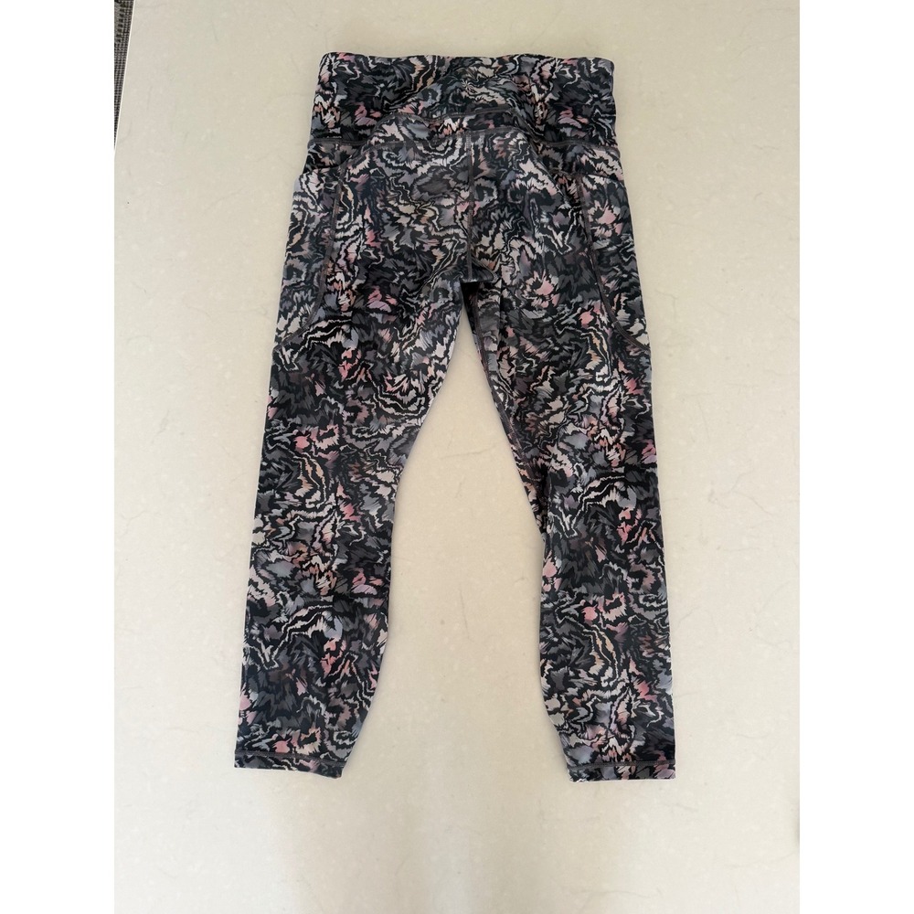 Athleta Ultimate Stash 7/8 Tight Leggings Abstract Print Grey Pink Womens MP